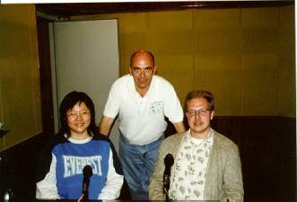 Im Studio von CRI: Chen Wei, Volker und Thomas